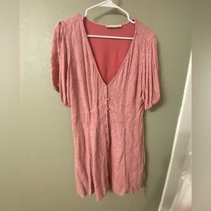 abercrombie red button up dress L